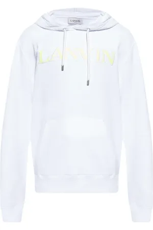 Lanvin Bluzy, Mężczyzna, Biały, S, Bawełna, Bluza z kapturem z logo