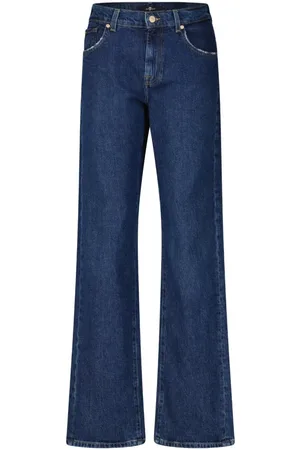 7 for all Mankind Jeansy, Kobieta, Niebieski, W29, Bawełna, Klasyczne dżinsy o prostych nogawkach z mieszanki bawełny