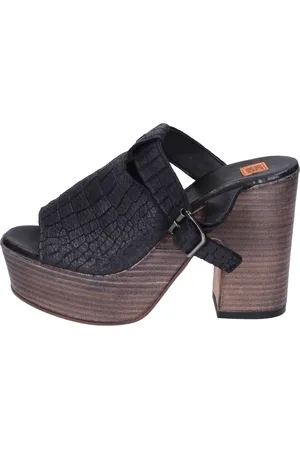 Moma Buty, Kobieta, Czarny, 37 EU, Skóra, Skórzane Czółenka na Obcasie typu Mules