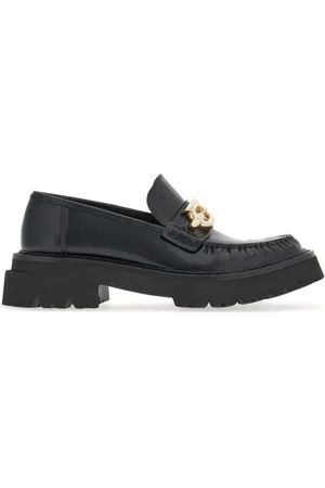Salvatore Ferragamo Buty, Kobieta, Czarny, 35 1/2 EU, Skóra, Skórzane mokasyny z klamrą Gancini