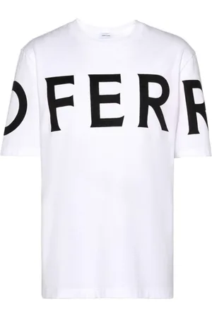 Salvatore Ferragamo Koszulki, Mężczyzna, Biały, M, Bawełna, Białe T-shirty i Polówki z Nadrukiem Logo