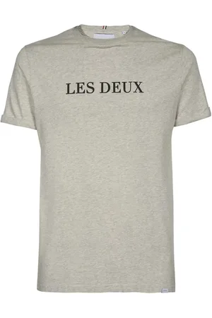 Les Deux Koszulki, Mężczyzna, Szary, 2XL, Bawełna, Bawełniana koszulka z kontrastowym logo