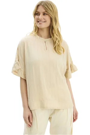 In Front Bluzki, Kobieta, Beżowy, M, Piaskowa Joanna Blouse z Similisten