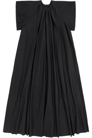 Maison Margiela Sukienki, Kobieta, Czarny, S, Poliester, Sukienka maxi z szerokimi rękawami