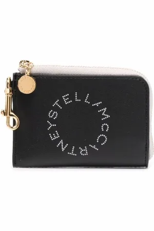 Stella McCartney Akcesoria, Kobieta, Czarny, ONE SIZE, Poliester, Bicolor Logo Cardholder