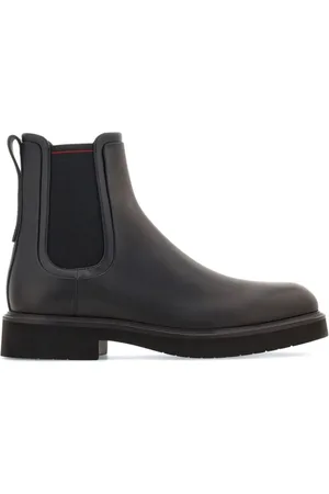 Salvatore Ferragamo Buty, Mężczyzna, Czarny, 42 1/2 EU, Skóra, Botki Chelsea