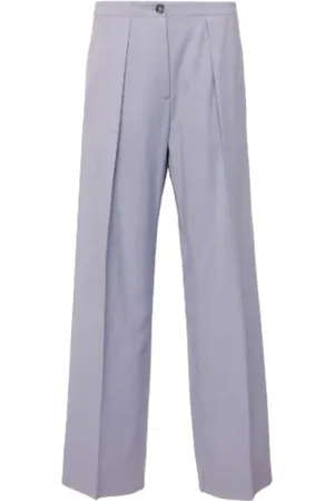 Acne Studios Spodnie, Kobieta, Fioletowy, M, Wełna, Spodnie z szerokimi nogawkami z wysokim stanem