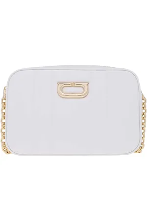 Salvatore Ferragamo Torebki, Kobieta, Biały, ONE SIZE, Skóra, Elegancka skórzana listonoszka