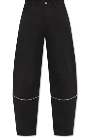 Moncler Spodnie, Kobieta, Czarny, S, Poliester, Szerokie spodnie