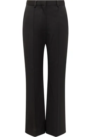 Lanvin Spodnie, Kobieta, Czarny, M, Wełna, Spodnie Cropped Flared
