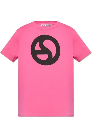 Acne Studios Koszulki, Mężczyzna, Różowy, M, T-Shirt