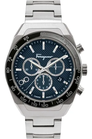 Salvatore Ferragamo Akcesoria, Mężczyzna, Szary, ONE SIZE, Zegarek Chronograf z Niebieską Tarczą