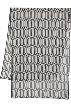 Lanvin Akcesoria, Kobieta, Czarny, ONE SIZE, Szyfon, Jedwabna apaszka w geometryczny wzór