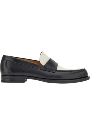Salvatore Ferragamo Buty, Kobieta, Czarny, 36 1/2 EU, Skóra, Dwukolorowe mokasyny z wytłoczonym logo