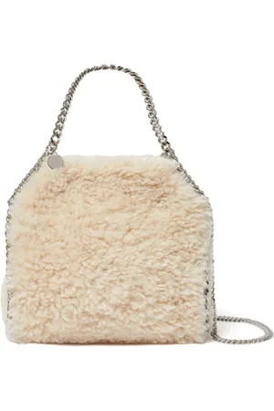 Stella McCartney Torebki, Kobieta, Beżowy, ONE SIZE, Poliester, Futerko-łańcuszkowa torebka na ramię