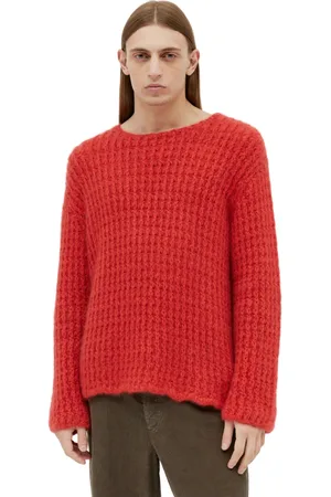 The Row Swetry, Mężczyzna, Czerwony, S, Len, Olen Crewneck Jumper
