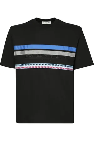 Lanvin Koszulki, Mężczyzna, Czarny, S, Bawełna, T-shirt z nadrukiem logo i grafiki
