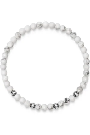Nialaya Akcesoria, Mężczyzna, Szary, M, Bohemian Howlite Wristband