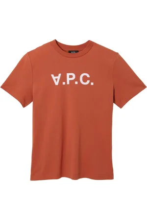 A.P.C. Koszulki, Mężczyzna, brązowy, L, Bawełna, Bawełniany T-shirt z logo z przodu