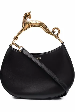 Lanvin Torebki, Kobieta, Czarny, ONE SIZE, Skóra, Torebka Hobo z uchwytem w kształcie kota