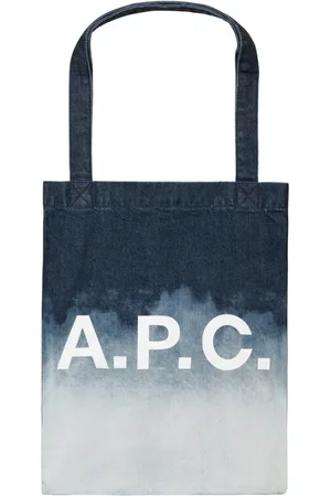 A.P.C. Torebki, Mężczyzna, Niebieski, ONE SIZE, Denim, Lou Bleached Denim Tote Bag
