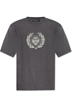 Dolce & Gabbana Koszulki, Mężczyzna, Szary, 2XL, T-shirt z nadrukiem