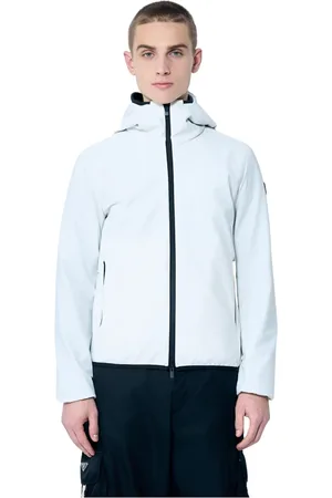 Moncler Kurtki, Mężczyzna, Biały, 2XL, Puchowa kurtka z matowym wykończeniem i kontrastowymi detalami