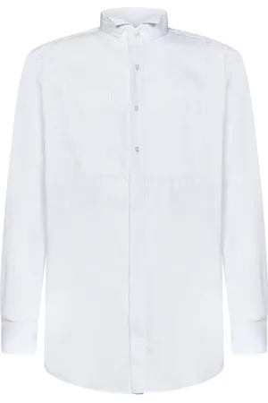 LARDINI Koszule, Mężczyzna, Biały, 4XL, Bawełna, Koszula bawełniana z kwiatowymi guzikami