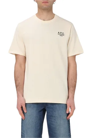 A.P.C. Koszulki, Mężczyzna, Beżowy, M, Bawełna, Rue Madame T-Shirt