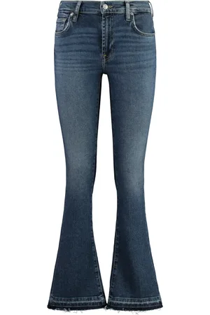 7 for all Mankind Jeansy, Kobieta, Niebieski, W27, Bawełna, Luksusowe jeansy bootcut w stylu vintage z postrzępionym dołem