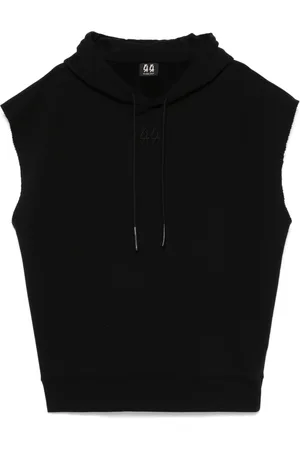 44 Label Group Bluzy, Mężczyzna, Czarny, S, Bawełna, Czarna bluza bez rękawów z nadrukiem logo