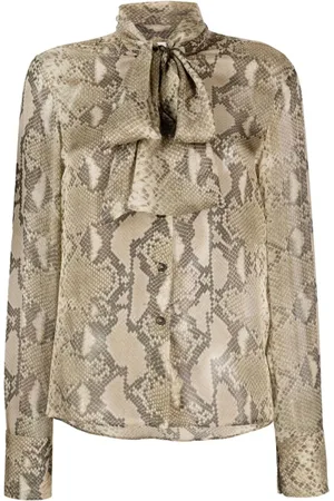 Stella McCartney Bluzki, Kobieta, Beżowy, S, Szyfon, Przezroczysta Jedwabna Koszula Szyfonowa