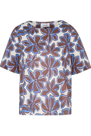 NIŪ Koszulki, Kobieta, Wielobarwność, S, Bluza z poplinu