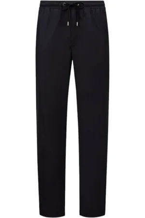 Moncler Spodnie, Mężczyzna, Niebieski, M, Skóra, Spodnie dresowe Micro Ventile