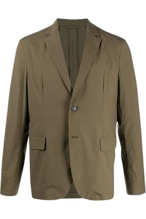 Acne Studios Kurtki, Mężczyzna, Zielony, L, Bawełna, Klasyczna bawełniana marynarka z klapami