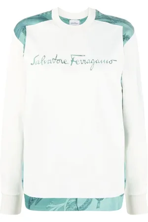 Salvatore Ferragamo Bluzy, Kobieta, Biały, M, Bawełna, Casual Sweatshirt