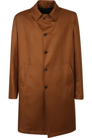 LARDINI Płaszcze, Mężczyzna, brązowy, M, Wełna, Płaszcz jednorzędowy o kroju tailored