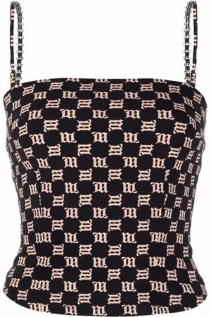 MISBHV Koszulki, Kobieta, Czarny, S, Czarny dopasowany crop top z ramiączkami