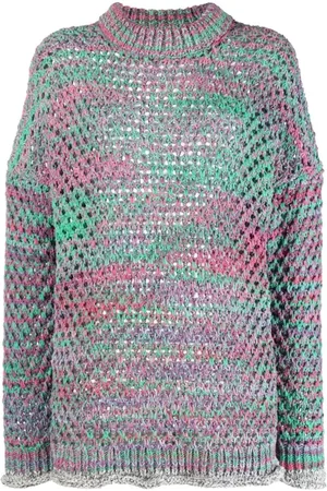 The Attico Swetry, Kobieta, Wielobarwność, S, Nylon, Casualowy, wielokolorowy sweter z bawełny i nylonu