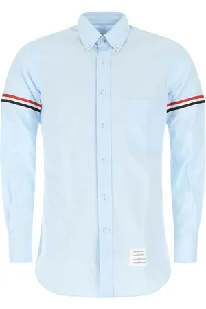 Thom Browne Koszule, Mężczyzna, Niebieski, M, Bawełna, Błękitna koszula bawełniana