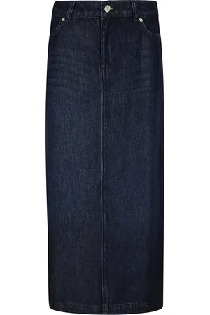 7 for all Mankind Spódnice, Kobieta, Niebieski, W27, Denim, Spódnica Midi Denimowa