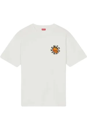 Kenzo Koszulki, Mężczyzna, Biały, M, Pomarańczowy Biały Krótki Rękaw Bawełniany T-shirt