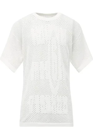 Maison Margiela Koszulki, Mężczyzna, Biały, L, Bawełna, Koszulka żakardowa Numeric