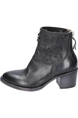 Moma Buty, Kobieta, Czarny, 37 EU, Skóra, Botki skórzane w stylu vintage