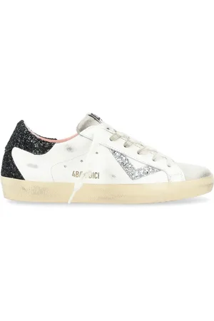 4b12 Buty, Kobieta, Biały, 38 EU, Skóra, Biało-Srebrne Sneakersy Supreme