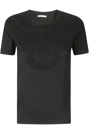 Moncler Koszulki, Kobieta, Czarny, XS, Bawełna, Koszulka Casual