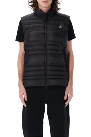Moncler Kurtki, Mężczyzna, Czarny, L, Pikowany bezrękawnik puchowy Emeishan Snake