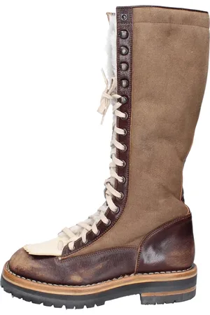 Moma Buty, Kobieta, brązowy, 37 EU, Skóra, Skórzane sznurowane botki vintage