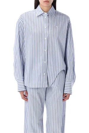 The Attico Bluzki, Kobieta, Niebieski, S, Bawełna, Eliza Striped Shirt