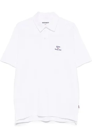 SEBAGO Koszulki, Mężczyzna, Biały, M, Bawełna, Biała koszulka polo z haftowanym logo